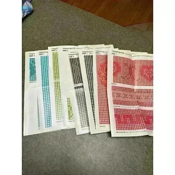 Vintage Simplicity Printed Pattern Cross Stitch on gingham - Picture 2 of 4